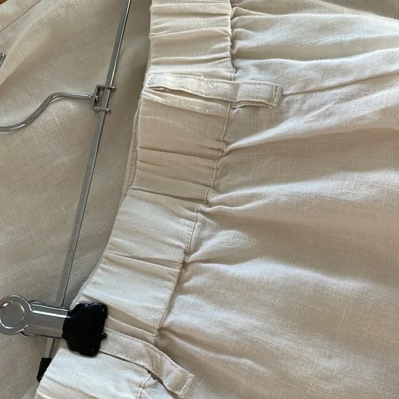 Sussan cream linen wide leg pants 8 - Picture 3 of 6